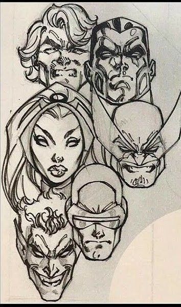 How To Draw Comic Book Style, Scott Campbell Sketch, J Scott Campbell Sketch, Scott Campbell Art, Marvel Sketches, Men Headshots, Xmen Art, J Scott Campbell, Comic Tattoo