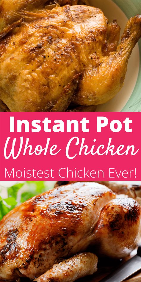 Instant Pot Whole Chicken, Whole Chicken Recipe, Whole Chicken Recipes, Pot Recipes Easy, Whole Roasted Chicken, Diner Recept, Best Instant Pot Recipe, Instant Pot Recipes Chicken, Stuffed Whole Chicken