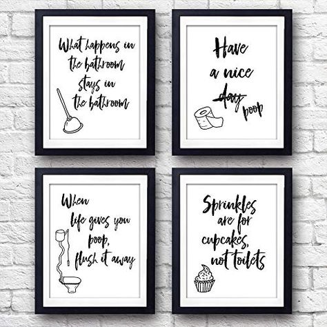 Bathroom Sayings, Bathroom Quotes Funny, Bathroom Decor Wall Art, Bathroom Decor Wall, Bathroom Wall Decor Art, Bathroom Quotes, Funny Bathroom Decor, Funny Bathroom Signs, Funny Bathroom