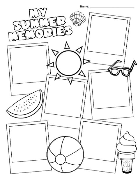 Fun back to school activity to share your summer memories! Back to School - My Summer Memories! All About My Summer Worksheet, First Lesson Activities Back To School, Goodbye Summer Activities, All About My Summer Free Printable, My Summer Memories, Summer Worksheets For Kids 1st Grade, End Of Summer Activities For Kids, Preschool Back To School Crafts, First Day School Activities