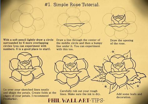 Draw Traditional Tattoo, Traditional Tattoo Tutorial, Old School Rose, Traditional Tattoo Drawings, Flash Drawing, Americana Tattoo, Flower Drawing Tutorials, Traditional Roses, Old School Tattoo Designs