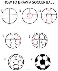 How to Draw a Soccer Ball (Step by Step Pictures) Draw A Soccer Ball, Sports Drawings, Plus Size Fall Outfit, Parallel Lines, Hardanger Embroidery, Soccer Balls, Step Drawing, Coach Gifts, Step By Step Drawing