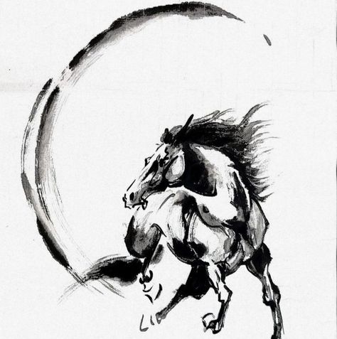 Chinese Zodiac Tattoo, Chinese Zodiac Horse, Horse Tattoo Design, Classic Posters, Horse Brand, Wicked Tattoos, Japanese Watercolor, Drawing Tutorial Face, Lockscreen Aesthetic