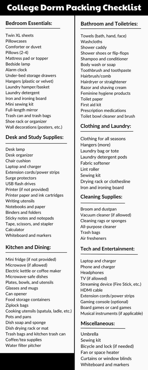 College Dorm Room Checklist Freshman College Dorm Checklist, Men College Dorm Ideas, Dorm Room Checklist Freshman Year Boys, How To Decorate Dorm Room, College Dorm Room Essentials Freshman Year, College Dorm Checklist Freshman Year For Guys, Dorm Room Essentials List For Guys, College Dorm Room Essentials List, Dorm Room Essentials List Freshman Year