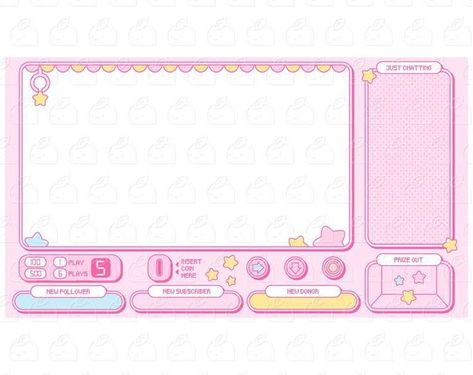 Kawaii Stream Overlay, Cute Templates For Edits, Cute Games To Download, Cute Stream Overlay, Overlay Aesthetic, Cute Template, Overlay Template, Twitch Streaming Setup, Template Cute