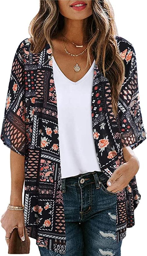 Gilet Kimono, Kimono Outfits, Comfy Blouse, Kimono Floral, Cardigan Kimono, Fitted Cardigan, Couples Hoodies, Leggings Pattern, Kimono Cardigan