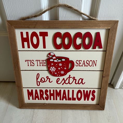 Cocoa Bar Sign, Hot Cocoa Bar Sign, Chocolate Walls, Cow Wall Decor, Wood Butterfly, Decoupage Wood, Turtle Decor, Christmas Hot Chocolate, Family Wall Decor