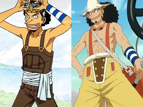 pretimeskip & post timeskip Usopp Post Timeskip, Zoro Post Timeskip, God Usopp, Time Skip, One Piece Funny, Art Prompts, One Piece Manga, One Piece, Fan Art