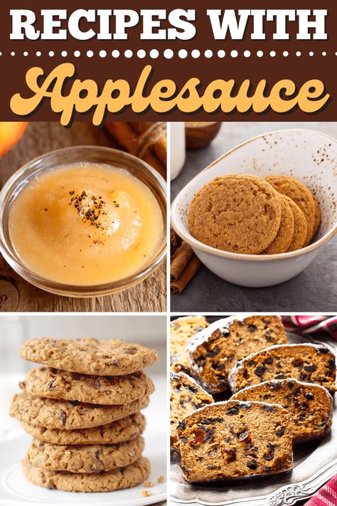 These recipes with applesauce are healthy, easy, and tasty, to boot! From cake to muffins to brownies, applesauce is a great substitute in sugary treats. Recipes With Applesauce, Recipe Using Applesauce, Fun Baking Ideas, Applesauce Recipes, Baking With Applesauce, Applesauce Cookies, Recipe Using Apples, Sugary Treats, Baking Recipes Healthy