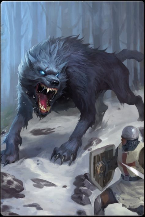 And in the snows of winter, the dire wolf shall come and rule the hearts of men Fantasy Wolf, Werewolf Art, Dire Wolf, Fantasy Beasts, Anime Wolf, Fantasy Monster, Wolf Art, 판타지 아트, An Animal