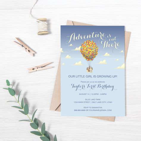 Up House Pixar, Adventure Is Out There, Disney Pixar Up, Disney Up, Photo Birthday Invitations, 1st Birthday Invitation, Up Balloons, Disney Birthday, Disney Party