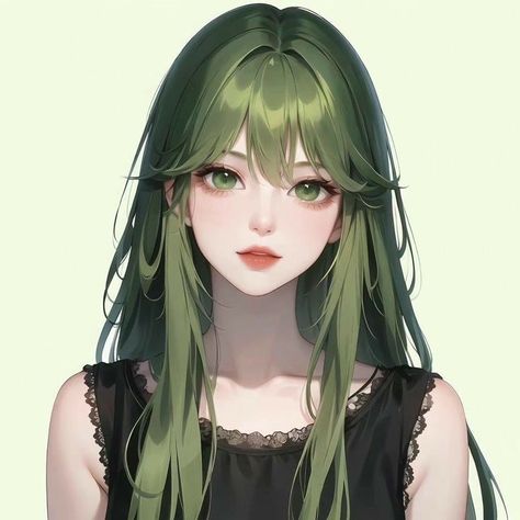 Anime Green Hair, Green Hair Girl, Dark Green Hair, Barbie Fairy, Anime Elf, Character Artist, Illustration Art Girl, Human Poses, Digital Art Anime