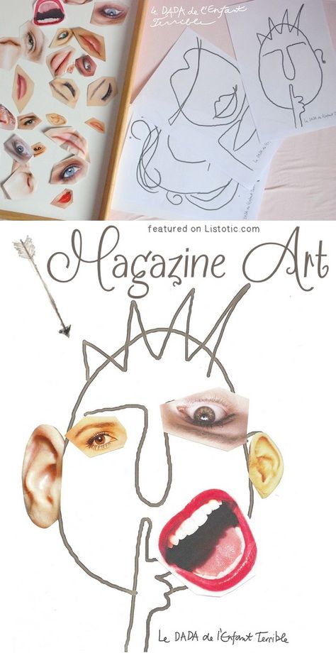 Magazine Art -- 29 creative activities for kids that adults will actually enjoy doing, too! Maluchy Montessori, Homeschool Art, Creative Activities For Kids, Crafts For Kids To Make, Camping Art, Childrens Crafts, Fun Crafts For Kids, Easy Crafts For Kids, Preschool Art