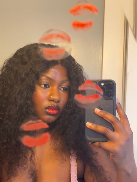 Red lipstick on black women lip combo Red Lipstick On Black Women, Lipstick On Black Women, Red Lip Stain, Red Lip Makeup, Lip Combo, Red Lip, Red Lipstick, Lip Stain, Cute Makeup