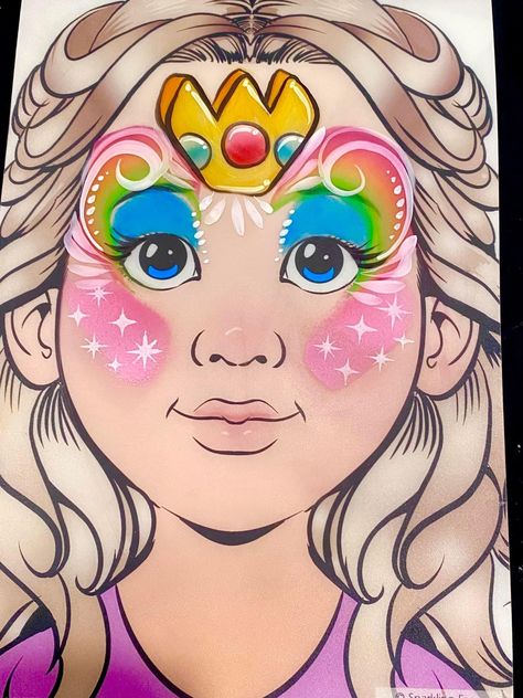 Peach Mario Bros, Princess Peach Party, Princess Painting, Peach Mario, Face Painting Tutorials, Peach Party, Face Painting Easy, Kids Face Paint, Super Mario Birthday