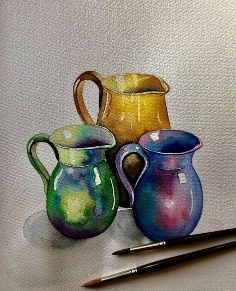 Serpil Umit Watercolor Paintings Still Life, Serpil Umit, Still Life Watercolor Paintings, Paintings Of Objects, Paintings Still Life, Watercolor Still Life, Draw Painting, Still Life Paintings, Watercolor Architecture