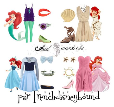 "Ariel (the little mermaid)" by frenchdisneybound ❤ liked on Polyvore featuring Disney, Eloqueen, Lauren Ralph Lauren, ALDO, Skinnydip, Decree, disney, thelittlemermaid and disneybound Little Mermaid Outfit, Princess Inspired Outfits, Disney Dress Up, Disney Princess Outfits, Cute Disney Outfits, Disney Themed Outfits, Mermaid Outfit, Mermaid Disney, Disney Inspired Fashion