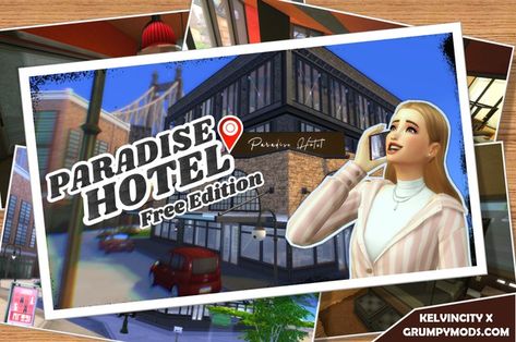 PARADISE HOTEL MOD FREE EDITION ! 🥳🌴 (GRATUIT) | Patreon Hotel Mod Sims 4, Sims 4 Hotel Mod, Sims 4 Hotel Build, Sims 4 Hotel, Paradise Hotel, Capsule Hotel, Hotel Building, Sims 4 Build, Sims 4 Mods