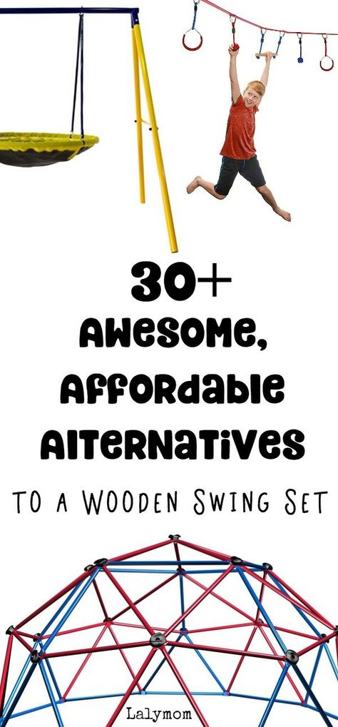 30+ Awesome Affordable Alternatives to a Big Wooden Swing Set - Metal Swing Sets, Tree Swings and Stand Alone Backyard Equipment. OMG That Ninja line looks awesome! Tree Swings, Backyard Toys, Kids Play Set, Backyard Swings, Playground Set, Metal Swings, Wooden Swing, Playset Outdoor, Tree Swing