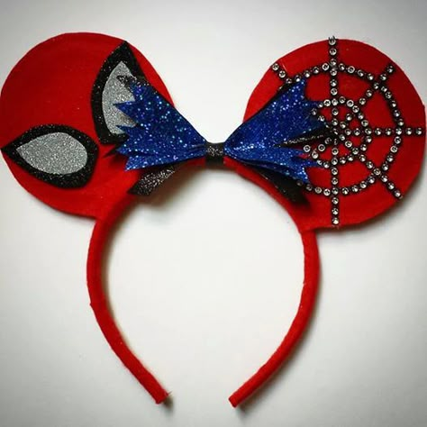 Diy Disney Ears, Diy Mickey Ears, Disney Mouse Ears, Disney Bows, Spiderman Birthday Party, Disney Mickey Ears, Avengers Party, Sparkle Design, Spiderman Party