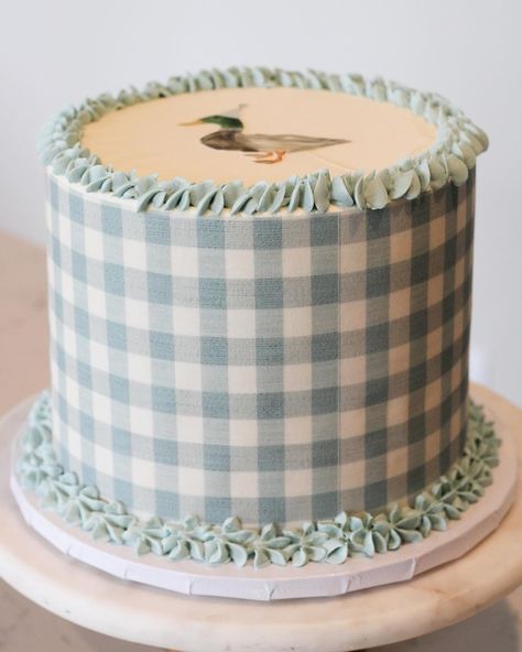 NASHVILLE TN CAKES - Steph Gomez | Duck party cake in gingham 🦆 | Instagram Gingham Cake, Duck Party, Duck Cake, Red Checkered, Blue Checkered, Party Cake, Smash Cake, 8th Birthday, Nashville Tn