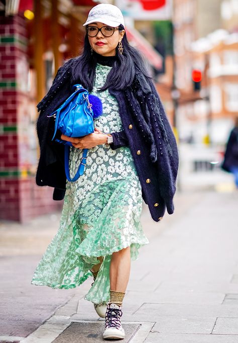 How to Wear Dresses and Trainers: 7 Looks to Love | Who What Wear UK Dress With Trainers Outfits, Dress And Trainers, Trainers Outfit, Outfit Combos, Fashion Editor, The Seven, Favorite Dress, Tulle Dress, Who What Wear