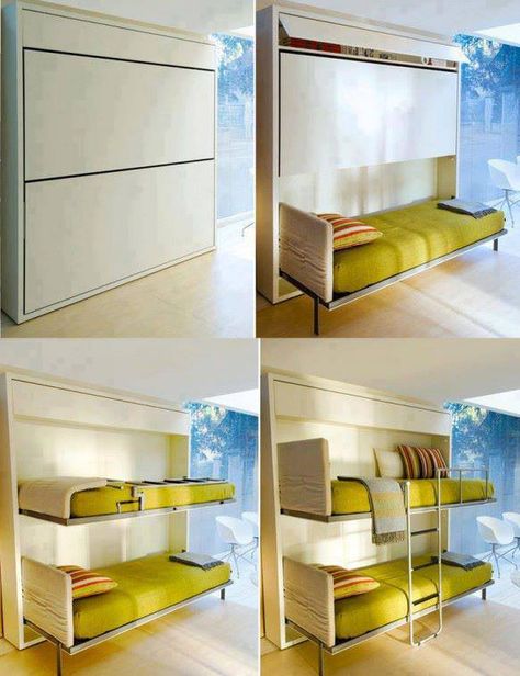 Murphy Bunk Beds, Murphy Bed Ikea, Space Saving Beds, Murphy Bed Plans, Bunk Beds With Stairs, Multipurpose Furniture, Kids Bunk Beds, Design Del Prodotto, Multifunctional Furniture