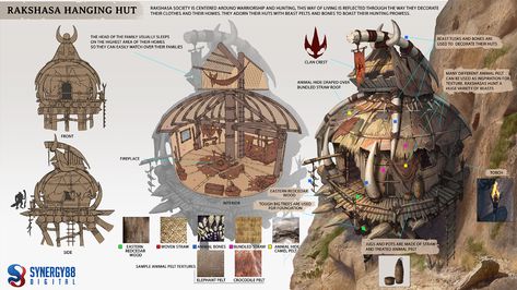 Hut Concept Art, Orc Village, Props Concept, Tower Defense, Game Concept Art, Futuristic Art, Fantasy Concept Art, Prop Design, Visual Development