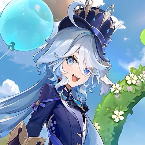 Fontaine, genshin impact Archons Official Art, Hydro Archon, Love Wife, 2nd Anniversary, Character Sketch, I Icon, Icon Illustration, Our Lady, Cute Icons