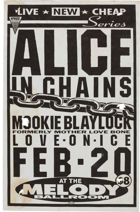 Collectible 'Grunge' posters capture Seattle music scene | Goldmine Magazine: Record Collector & Music Memorabilia Mookie Blaylock, Grunge Posters, Rock Radio, Grunge Band, Grunge Music, Alice In Chains, Concert Poster, Rock Concert, Rock Posters