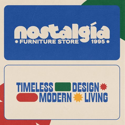 Meet Nostalgia - a vintage furniture and decor store 🏡 “Timeless Design, Modern Living” words that the brand live for. Wanted to create a furniture brand for the longest time and use these bold colours. Colours gives 90’s vibes which is something I wanted to go for 🥹 And it’s usually a vibe I always try to include into my passion projects. If you saw my poll last night and voted for a furniture store WELL DONE 🙌🏽 I saw a lot of you voted for lego and play doh which I LOVE! Means you... Furniture Graphic, Love Means, Booklet Design, Bauhaus Design, Passion Project, Play Doh, Well Done, My Passion, Store Decor