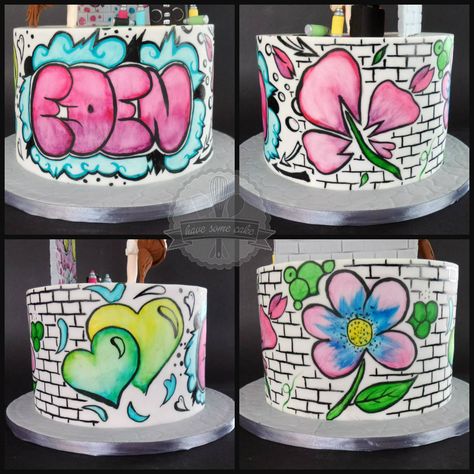 Graffiti Cake Birthday Parties, Grafitti Cake Ideas, Graffiti Cake Ideas, Graffiti Cupcakes, Hip Hop Cake Ideas, Graffiti Birthday Cake, Hip Hop Cake, Hip Hop Birthday Cake, Graffiti Cake