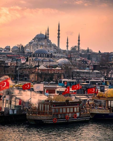 Istanbul Flag, Aya Sofia, Turkish Flag, Istanbul Photography, Istanbul Turkey, My Dream, Photo Inspiration, Paris Skyline, Taj Mahal