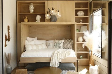 Murphy Beds Make A Comeback As Spare Bedrooms Shift to Office Spaces - The New York Times Diy Murphy Bed Plans, Murphy Bed Cabinet, Murphy Bed Mechanism, Diy Murphy Bed, Yellow Accent Chairs, Bed Mechanism, Bed Cabinet, Resource Furniture, Murphy Wall Beds