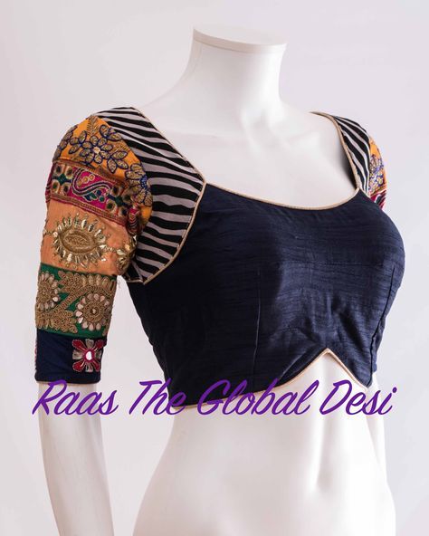 Blouse Pattern For Chaniya Choli, Blouse Designs For Choli, Multicolour Blouse Design, Blouse Pattern For Navratri, Katori Blouse Designs, Front Blouse Designs, Katori Blouse, Global Desi, Indian Clothing Store