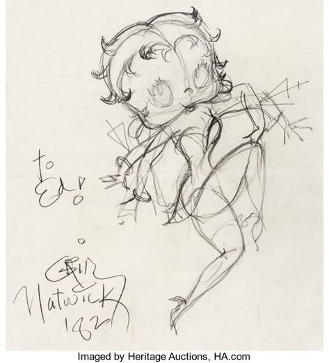 Betty Boop Sketch, Grim Natwick, Max Fleischer, Spooky Art, Figure Poses, My Heritage, Betty Boop, Cartoon Character, Golden Age