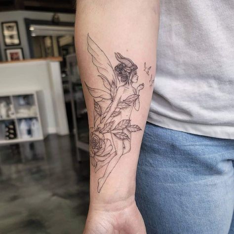 Faerie Tattoo, Gothic Fairy Tattoo, Small Fairy Tattoos, Fairy Wing Tattoos, Men Flower Tattoo, Butterfly Tattoos Images, Whimsical Tattoos, Tattoos Infinity, Tattoos Mandala