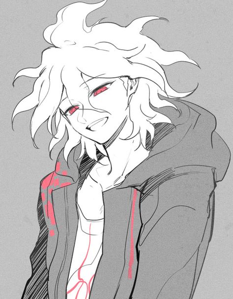 Nagito Komaeda Manga, Nagito Komaeda, A Man, Hair, Red, White, Instagram