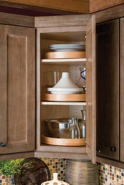 Yorktowne Cabinetry | Cabinet With Super Susan Yorktowne Cabinets, Stylish Storage, Ranch House, Kitchen Inspirations, Bathroom Medicine Cabinet, Kitchen Remodel, Kitchens, Kitchen Cabinets, Home Decor