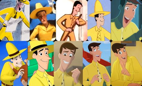 Curious George- Ted (aka The Man with the Yellow Hat) Through Years (Remake) The Man With The Yellow Hat, The Man In The Yellow Hat Fanart, The Man In The Yellow Hat, Curious George Fanart, Ted Shackleford, Curious George Cartoon, Man With The Yellow Hat, Man In The Yellow Hat, Yellow Highlighter