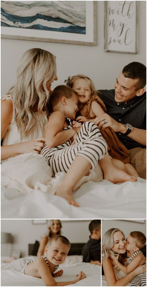 Neutral Indoor Family Photos, Lifestyle Photography Family Bedroom, Inhome Photoshoot Family, Lifestyle Motherhood Photography, Family Photos Home Session, Family Living Room Photoshoot, Home Style Photoshoot, Indoor Family Session, Day In The Life Photography Family