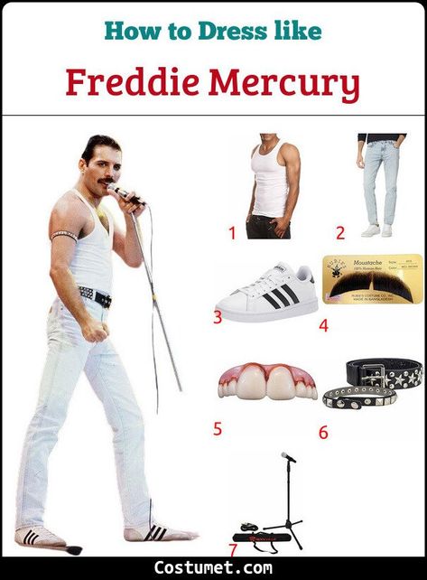 Freddie Mercury (I Want To Break Free, Live Aid) Costume for Cosplay & Halloween Freddie Mercury Live Aid Costume, Freddie Mercury Live Aid Outfit, Queen Band Costume, Freddie Mercury Costume Woman, Freddie Mercury I Want To Break Free, Freddy Mercury Costumes, Freddie Mercury Halloween Costume, Iconic Outfits Celebrity, Freddie Mercury Halloween