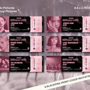 Kpop Concert Ticket, Kpop Ticket, Blackpink Birthday, Birthday Ticket, Wristband Template, Concert Ticket, Kpop Concert, Ticket Invitation, Girl Themes