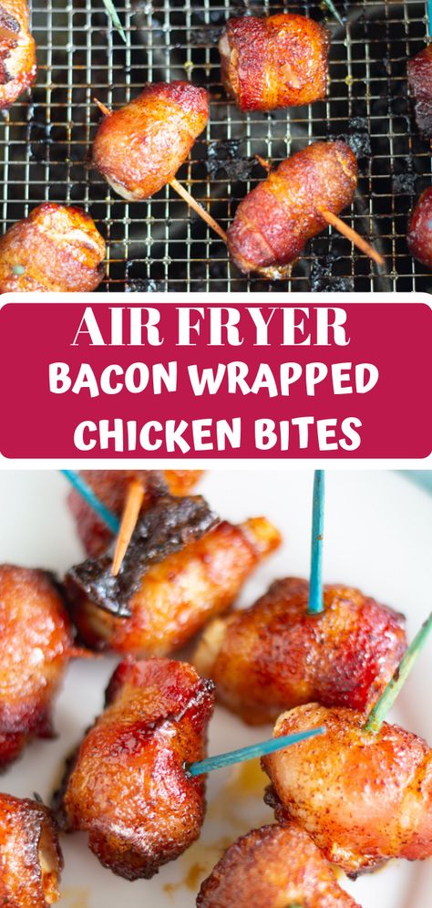 Air Fried Bacon, Sweet And Spicy Bacon, Easy Airfryer, Air Fry Bacon, Beef Bites, Airfryer Recipe, Bacon Bites, Bacon Wrapped Chicken Breast, Spicy Bacon