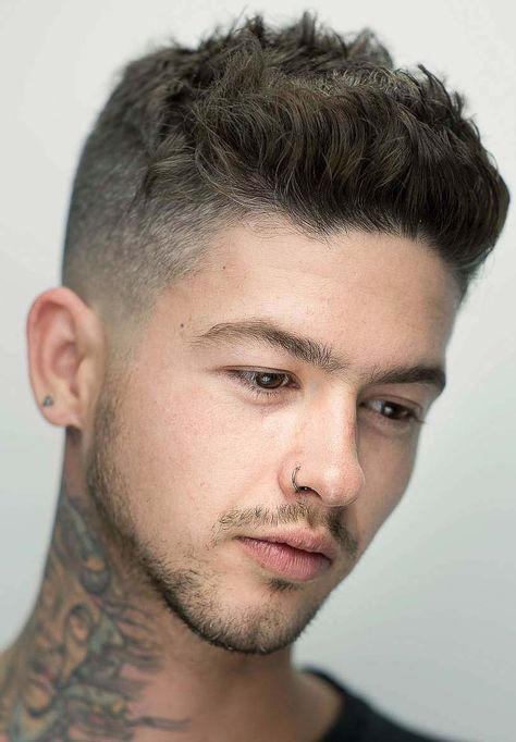 Brushed up Textured Undercut Travis Mills, Guy Haircuts, Caesar Haircut, High And Tight Haircut, Beards And Mustaches, Undercut Styles, Teenage Guys, Gentleman Aesthetic, Men's Hairstyle