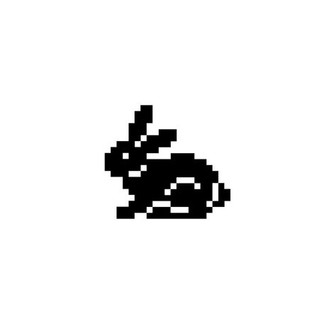 Pixel Bunny Icon, Rabbit Illust, Rabbit Pixel Art, Pixel Bunny, Rabbit Image, Black Pixel, Rabbit Icon, Watermark Ideas, Rabbit Png