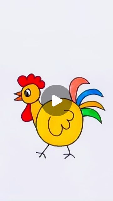 Creative Drawing for kids on Instagram: "Easy Rules to draw Rooster #reels #draw #drawing #art" Birds Drawing Easy For Kids, Easy Animals Drawing, Simple Animal Drawings, Rooster Drawing, Chicken Drawing, Easy Animal Drawings, Easy Cartoon Drawings, Easy Animals, Rooster Art