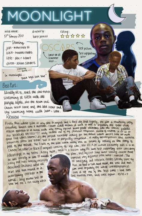 Moonlight Film Aesthetic, Movie Review Poster Design, Aesthetic Reviewer, Moonlight Aesthetic Movie, Movie Fan Aesthetic, Movie Review Aesthetic, Book Review Aesthetic Journal, Film Study Aesthetic, Film Studies Notes