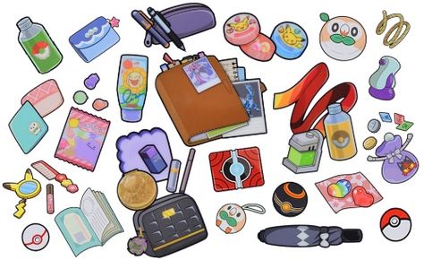 Pokemon Trainer Bag, Pokemon Bag, Pokemon Room, Pokemon Adventures Manga, Pokemon Gym, Pokemon Clothes, Pokemon Accessories, Oc Pokemon, Retro Artwork