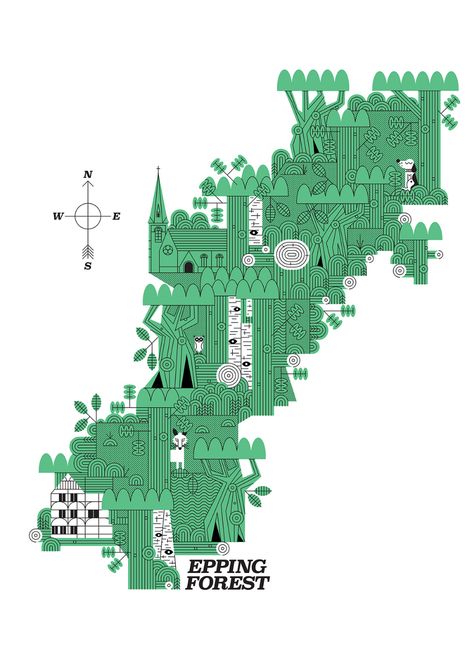 John Devolle on Behance Forest Map, Epping Forest, Portfolio Ideas, Forest Illustration, Illustration Agency, Forest Design, Illustrated Map, Map Design, Design Portfolio